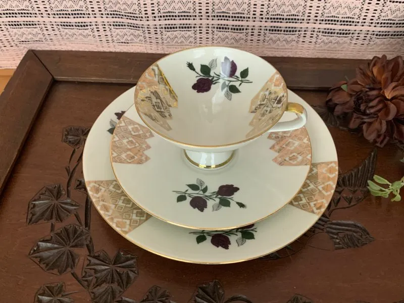 ドイツ 70s ババリア コーヒーカップ ソーサー ケーキ皿 陶器