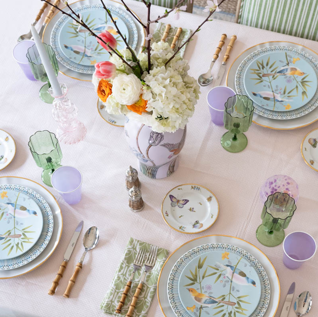 Paradis Turquoise Dessert Plate, Two Birds – Blue Print