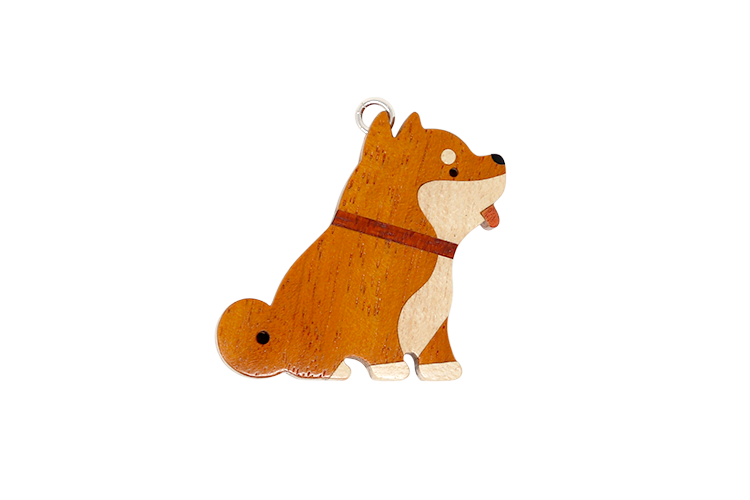 柴犬さん （イエローウッド） 寄木のアクセサリー LongTail｜BROTO