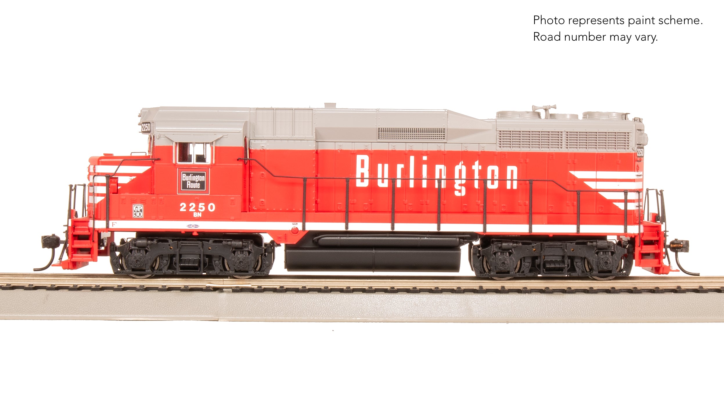 9134 EMD GP30, BN 2250, CBQ Chinese Red w/ BN patch, Paragon4 Sound/DC
