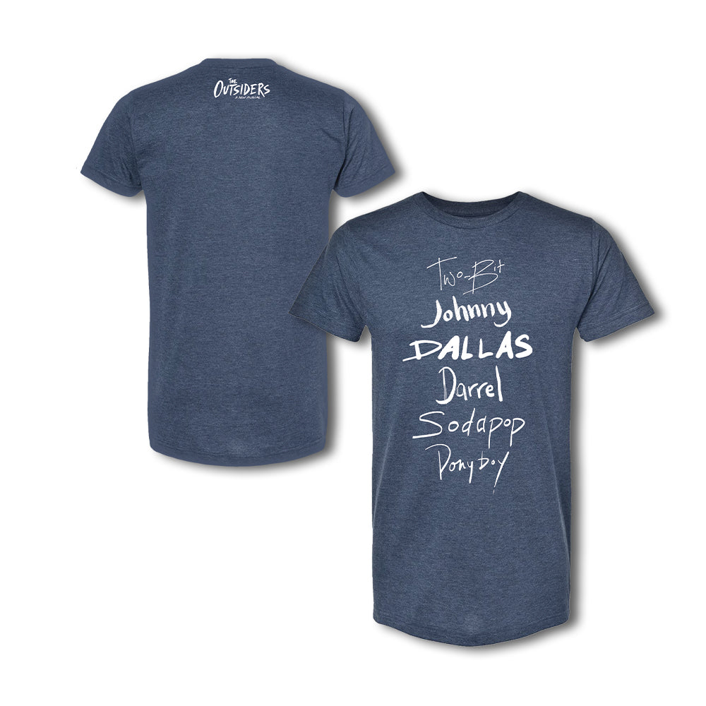 Outsiders Unisex Multi Names Tee – BroadwayWorld