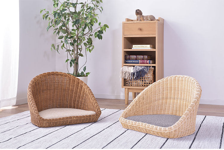 フロアチェア ラタン 座椅子 ざいす フロアチェアー チェア クッション