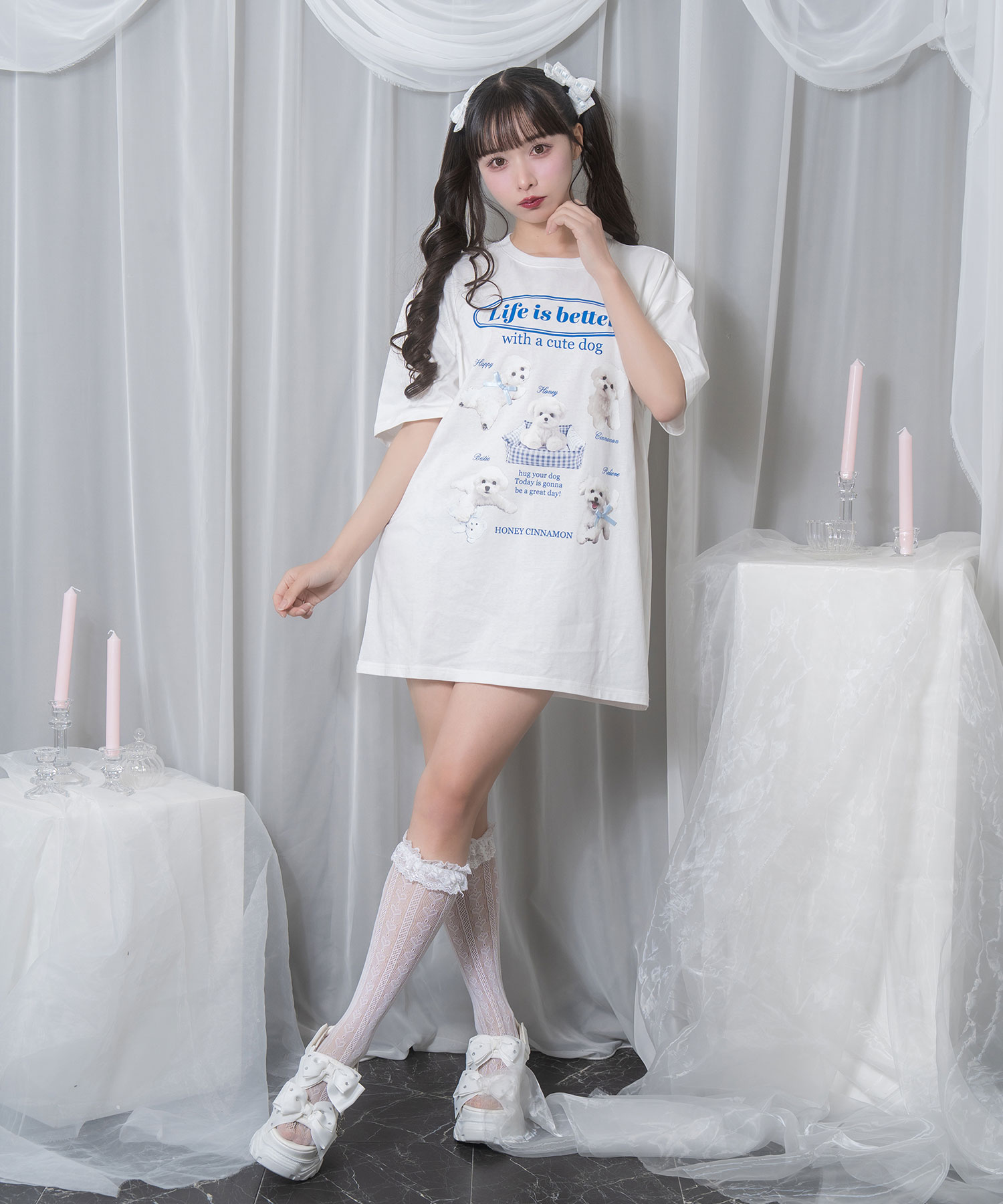 white dog プリントTシャツ – BUNNY APARTMENT