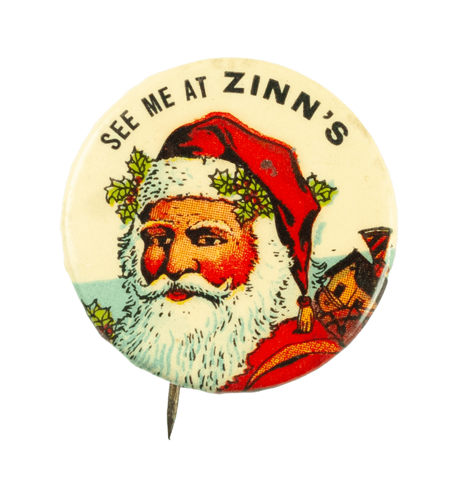 See Me at Zinn's — AD1123 | Busy Beaver Button Museum