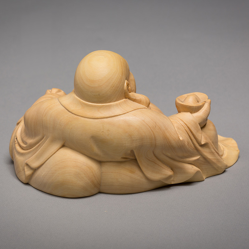 仏像専門店 仏像屋 / 天然ツゲ 黄楊 柘植 木彫り彫刻布袋尊像 弥勒菩薩像