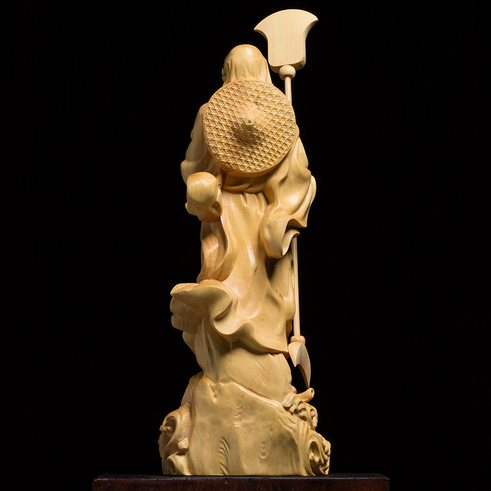 仏像専門店 仏像屋 / 天然ツゲ 黄楊 柘植 木彫り彫刻達磨像 達磨大師立像