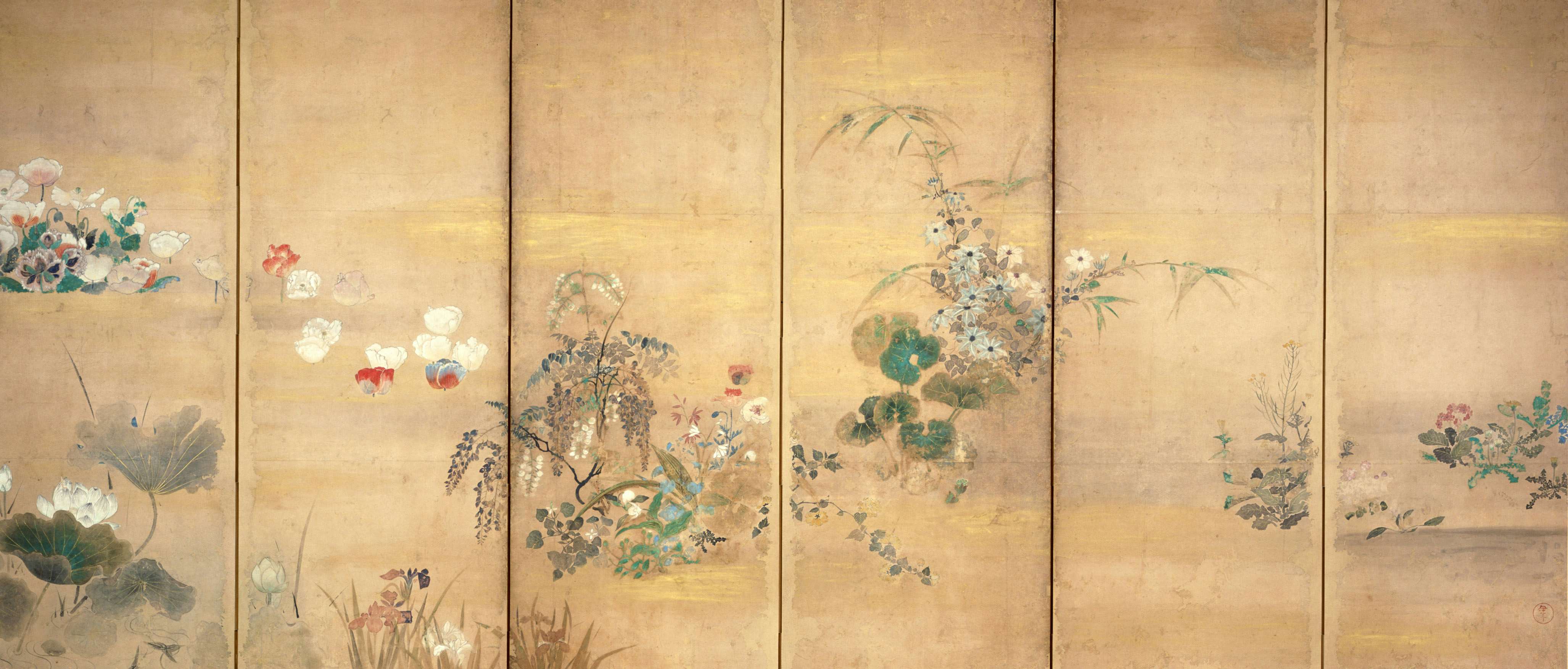 尾形光琳の燕子花図 －寿ぎの江戸絵画－（根津美術館）｜美術手帖