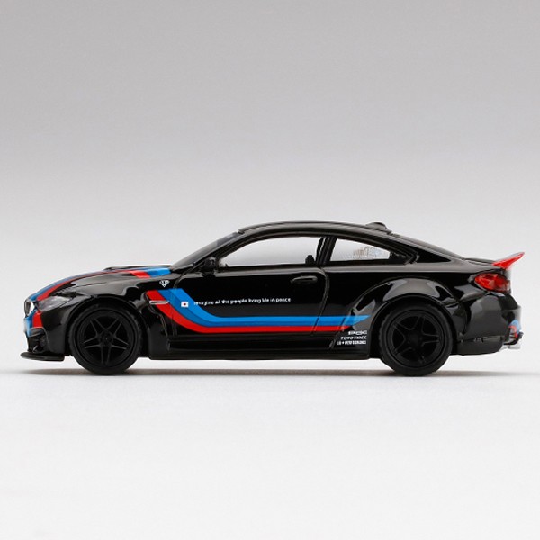 Mini GT MGT00306 LB Works LBWK Bmw M4 1:64 with M Stripes Black
