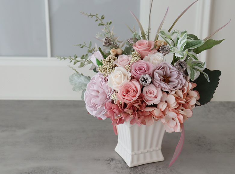 セミオーダー】プリザーブドフラワー ポットアレンジ｜ベルビーWebshop本店