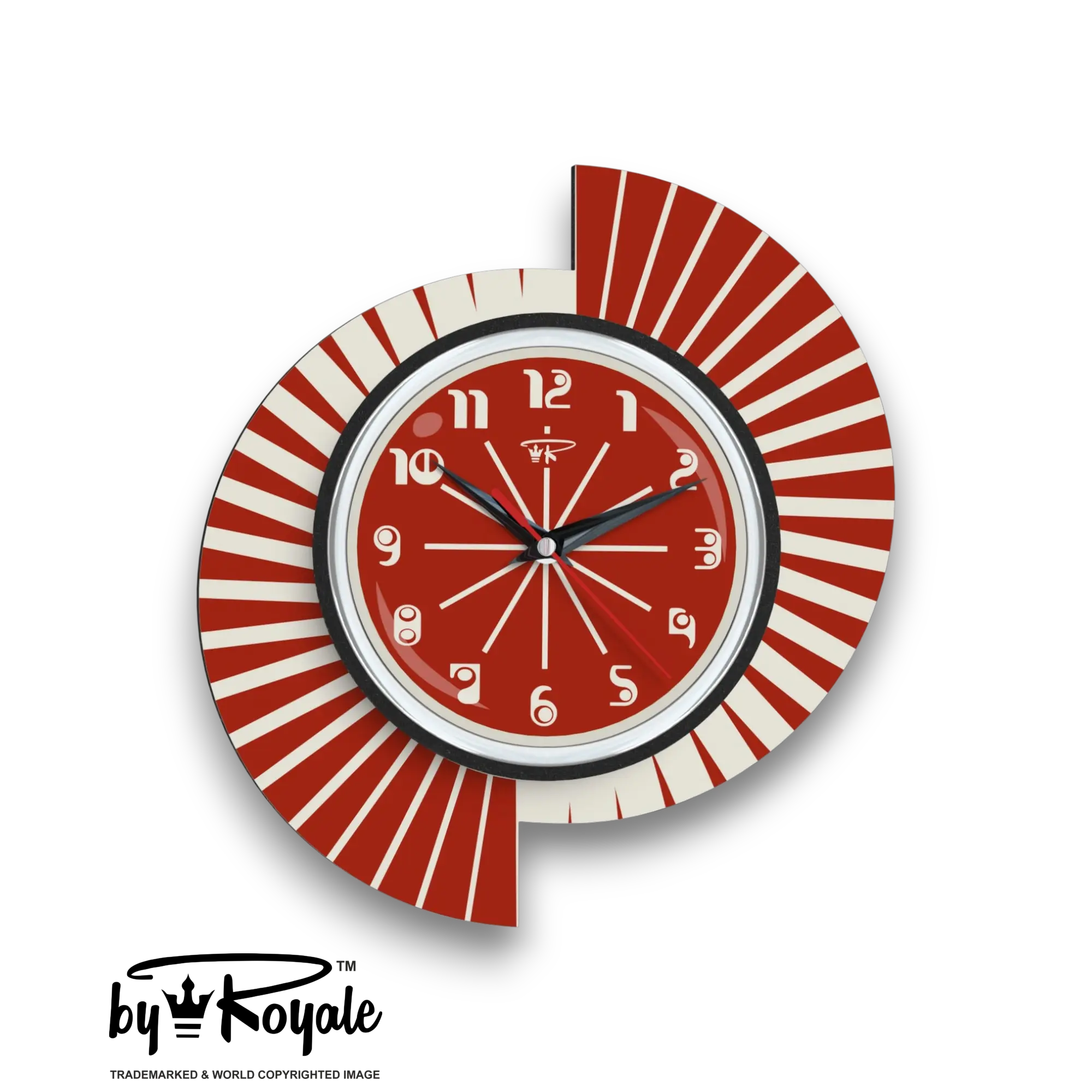 Mid Century Modern Royalexe Laminate Clock By Royale - Split Atom