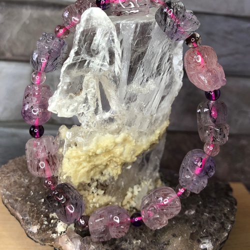 天然超七水晶貔貅手串吉祥手錬スーパーセブン貔貅ブレスレット(レア