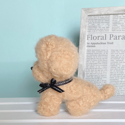 トイプードル（アプリコット 薄茶）の羊毛フェルト 犬 羊毛フェルト