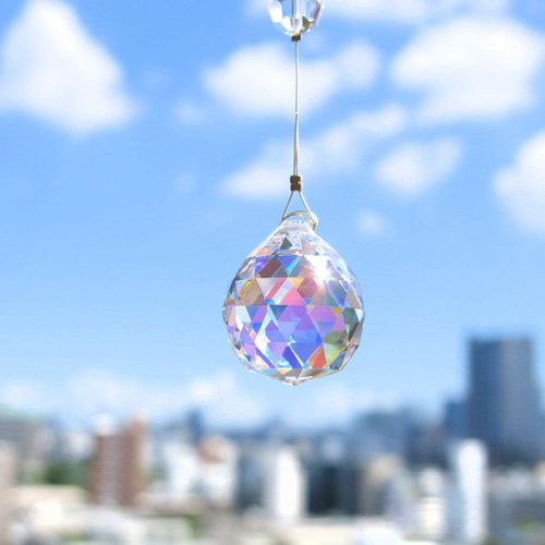 リニューアル☆大粒クリスタル☆オーロラカラーサンキャッチャー☆4連