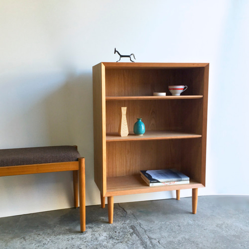 本棚 ブックシェルフ チェリー シンプルなデザイン W70cm 本棚・絵本棚