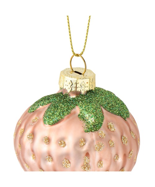 ガラスオーナメント ストロベリー ピンク（インテリア雑貨