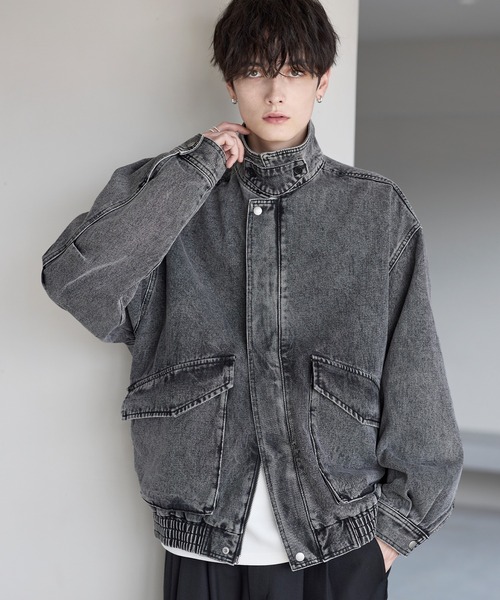 ミリタリーデザイン12オンスデニムショートブルゾン【セットアップ可能