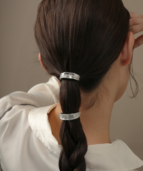 セール】ゴールド メタル ニュアンス 凹凸 ポニーフック 2個セット