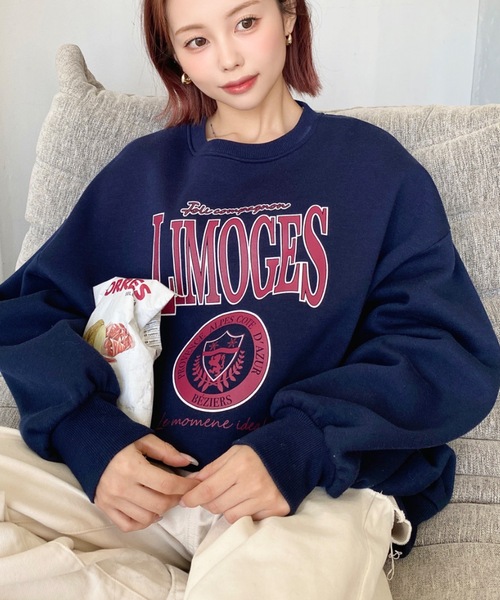 セール】裏起毛プリントカレッジロゴスウェット（スウェット