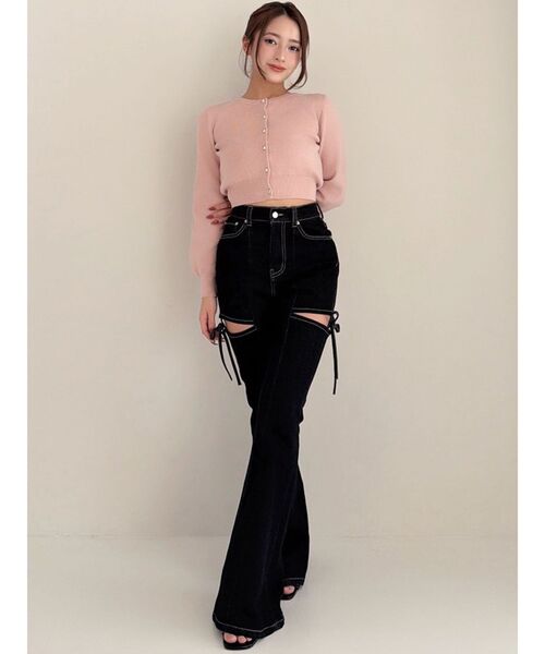 追加生産分】カットアウトリボンデニムパンツ（デニムパンツ