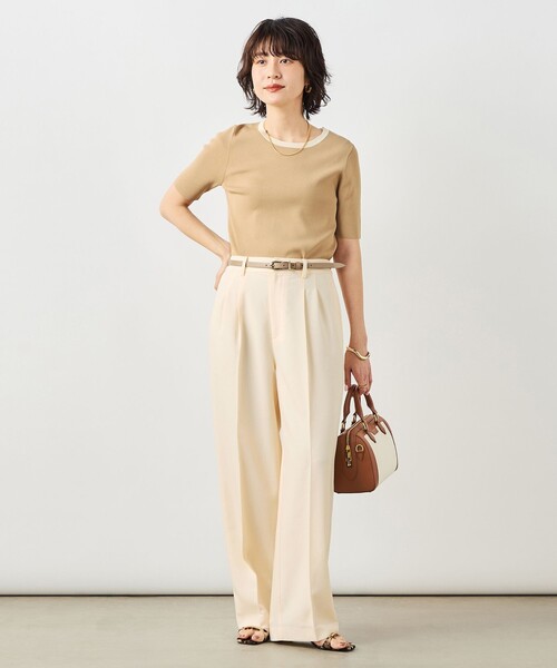 セットアップ対応》ウォッシャブルスラブオックスタックワイドパンツ