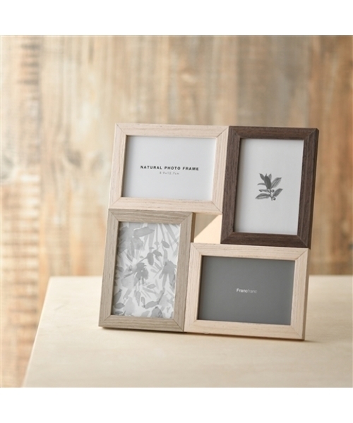 ナチュラル フォトフレーム 4面 ミックス（フォトフレーム