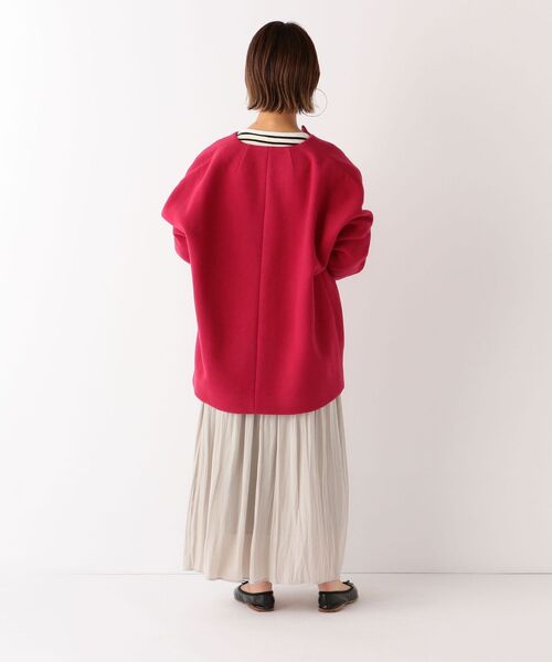 セール】SHIPS any: SORONA ノーカラー ミディ コート（ノーカラー