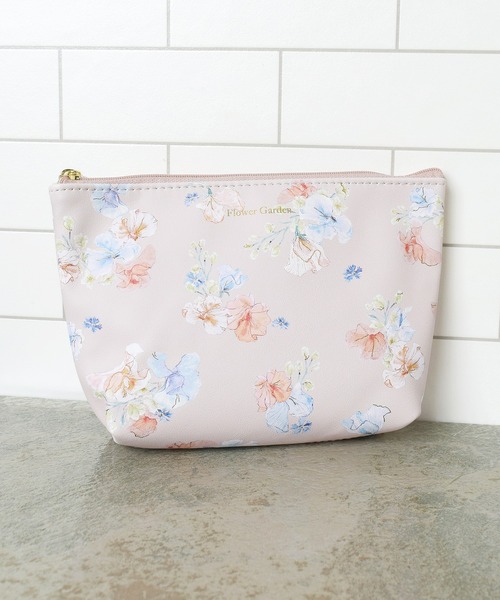 フェミニン総柄/ マチ付きポーチ（ポーチ）｜Flowering（フラワー