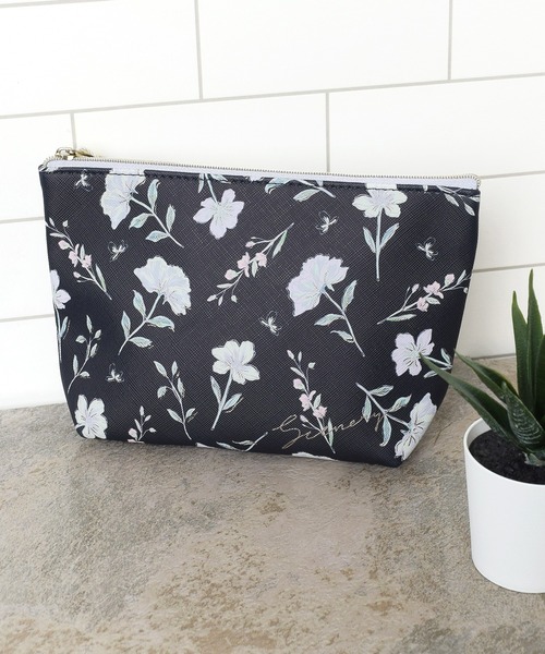 フェミニン総柄/ マチ付きポーチ（ポーチ）｜Flowering（フラワー