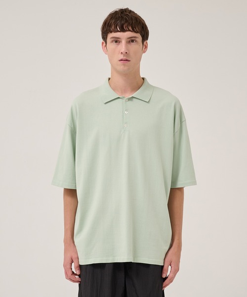 ATON/エイトン】FRESCA KNIT HAIF SLEEVE POLO SWEATER（ポロシャツ