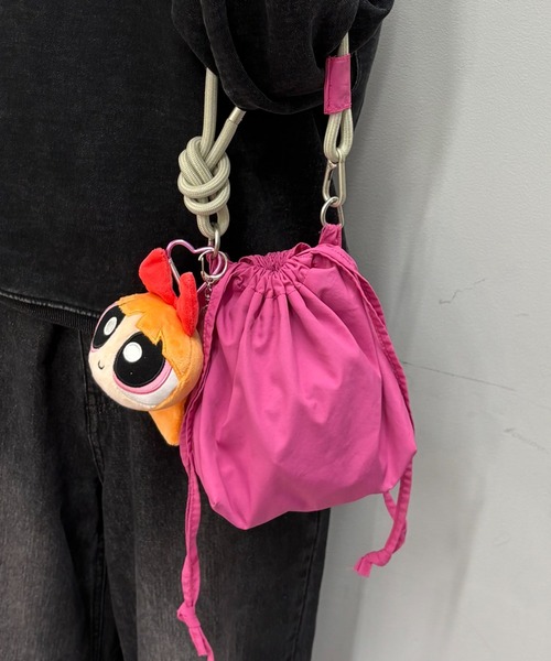 セール】【UNISEX】ナイロン2WAY巾着バッグ/キーホルダー付き