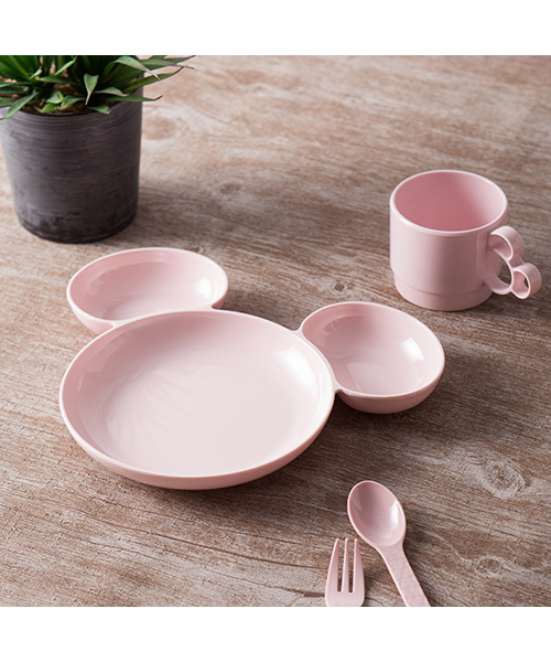 ディズニー ミッキー メラミンセパレートプレート ピンク（食器