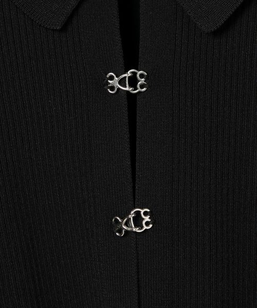 JEANASIS（ジーナシス）の「14Gメタルフックポロカーディガン/106169