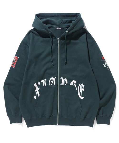 XLARGE（エクストララージ）の「OLD ENGLISH LOGO ZIP HOODED