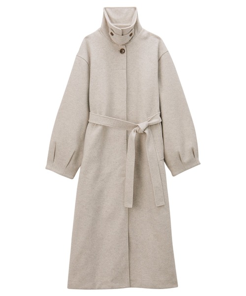 セール】2WAYアレンジカラーフェイクウールロングコート（ステンカラー