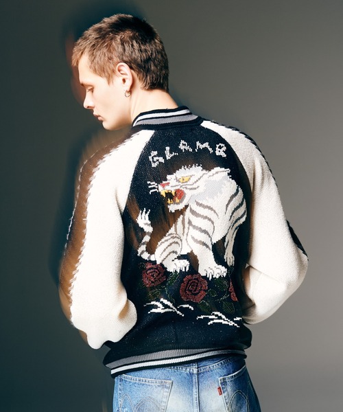 White Tiger Knit Ska Jumper / ホワイトタイガーニットスカジャンパー