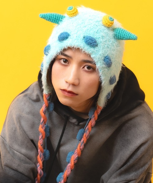 セール】an meets zakka 未確認モンスターイヤーフラップニット帽