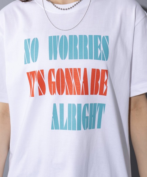 セール】【THE FINAL VIEW】NO WORRIES Vintage message logo print T