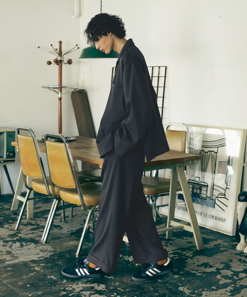 セール】センタープレス ロールアップ ツータック ワイドスラックス