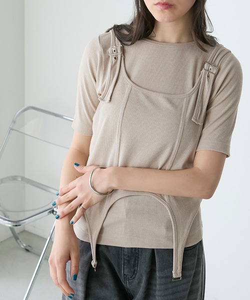forksy.】ガーターデザインレイヤードトップス forksy.│MONO-MART