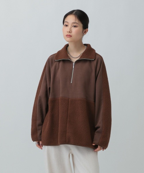 セール】ボア切り替えZIPプルオーバー 601683（その他トップス