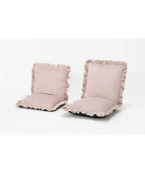 コンパクト座椅子 カラン フロアチェア S ピンク 14段階リクライニング