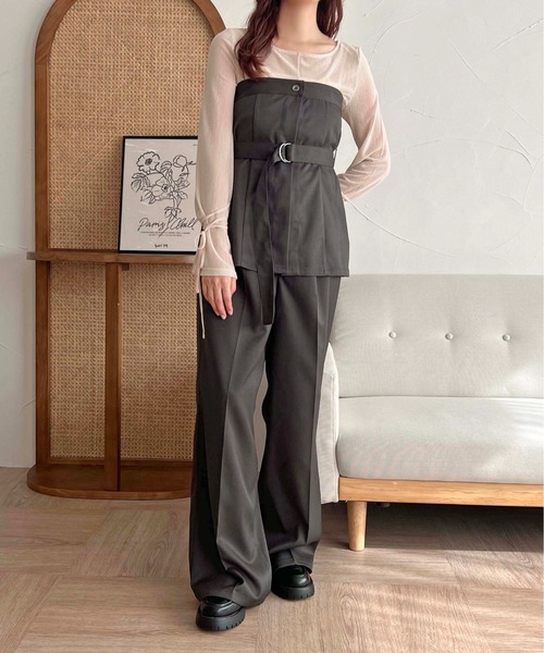 apres jour clair】【セットアップ可能】センタープレスパンツ