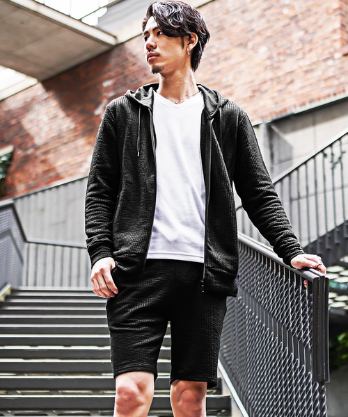 JOKER】シアサッカーZIPパーカー+ショーツ 上下セット 2点セット