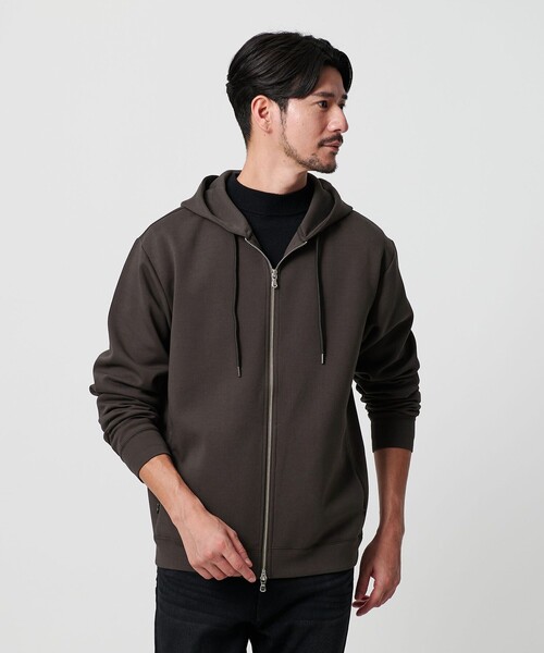 WEB限定 WARDROBE SMART】ダブルニット ジップパーカー/セットアップ