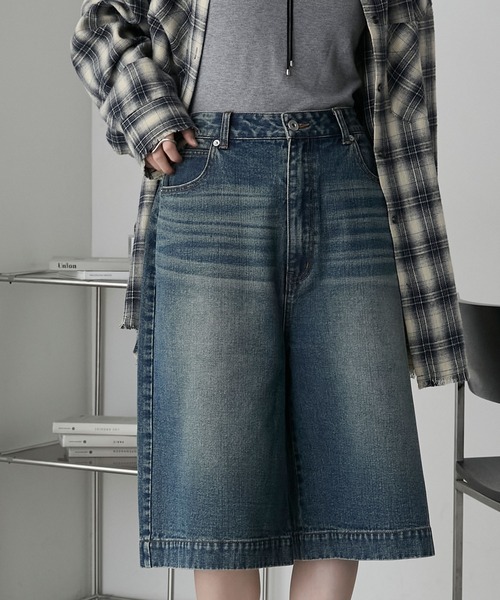 forksy.】ヴィンテージライクハーフデニムパンツ forksy.│MONO-MART