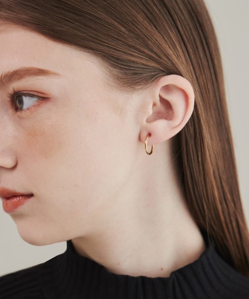 セール】【 金属アレルギー対応 】 シンプルフープイヤリング