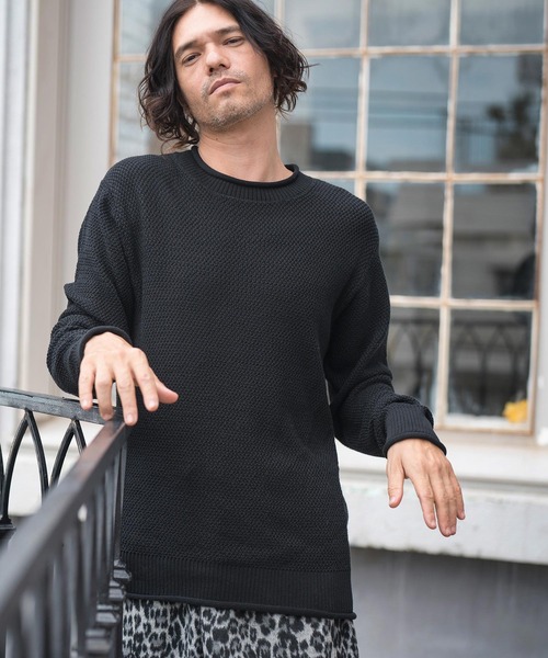 セール】mn3002- ロールネック7GG鹿の子編みニット（ニット/セーター