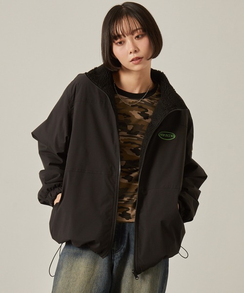 セール】【Snap club】 リバーシブルビッグスタンドボアジャケット