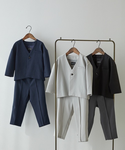 フォーマル ノーカラージャケット セットアップ(ロングパンツ)（スーツ