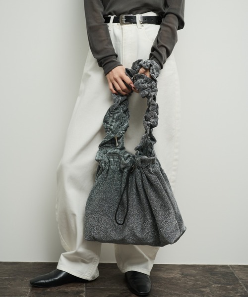 A4サイズ収納可】ラメフリルハンドルトート（トートバッグ）｜Shelly